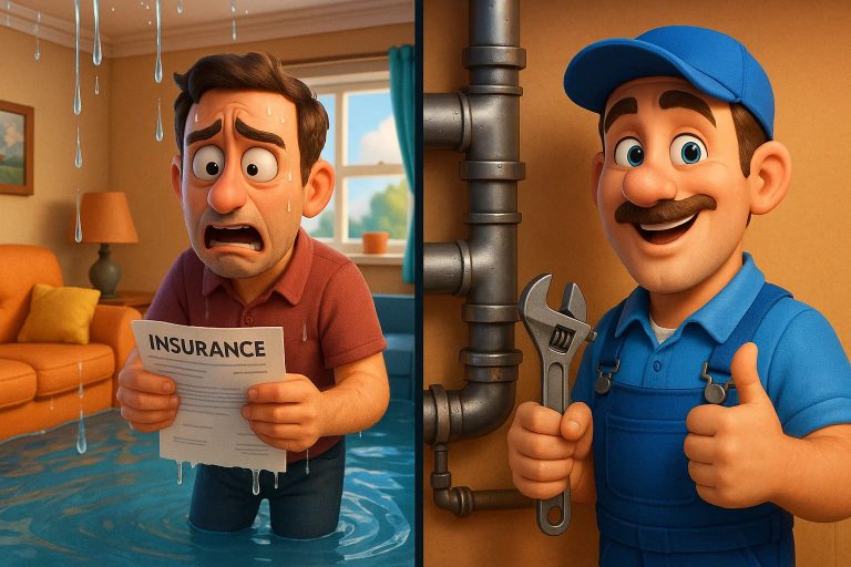 Fontanero en Sevilla explicando la diferencia entre avería cubierta por seguro hogar y mantenimiento